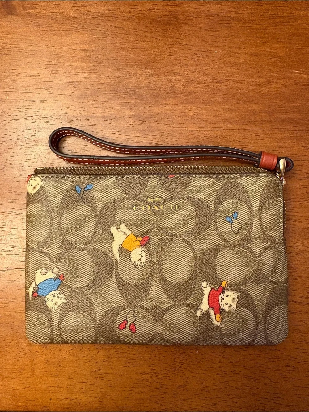 Coach wristlet brown